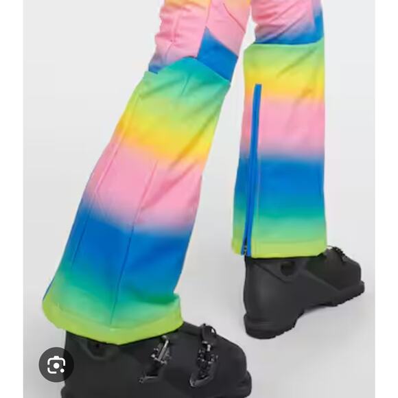 Perfect Moment Womens Multicolor Rainbow Flare Leg One-Piece Jumpsuit Size M - Picture 12 of 16